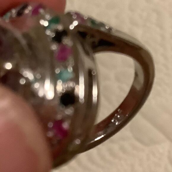 𝅺sterling SILVER 925 AMETHYST/RUBY/EMERALD/SAPPHIRE WOMAN RING SIZE US 7.5​​ - Picture 12 of 12